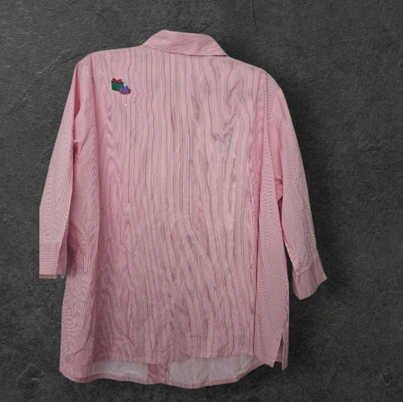 C.B. Career Christmas Holiday Button Down Women Plus Size 20W - Picture 2 of 8